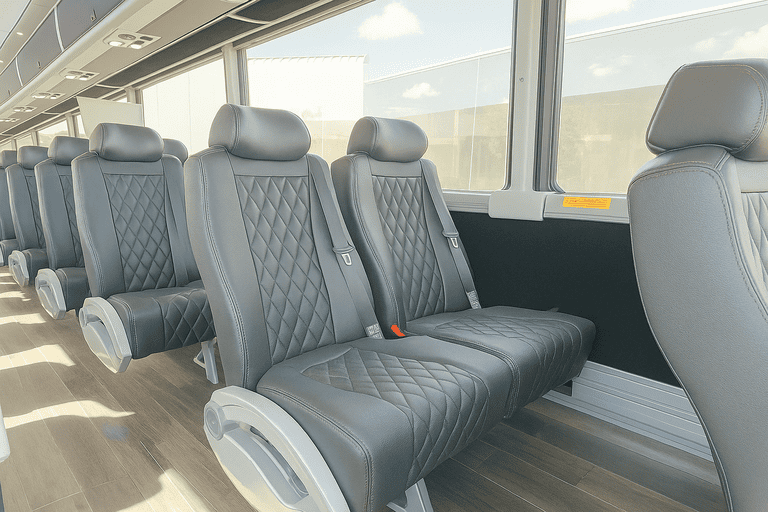 interior of Tulare Charter Bus charter bus